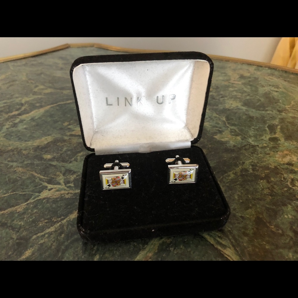 Link Up Cards Cufflinks, New In Box